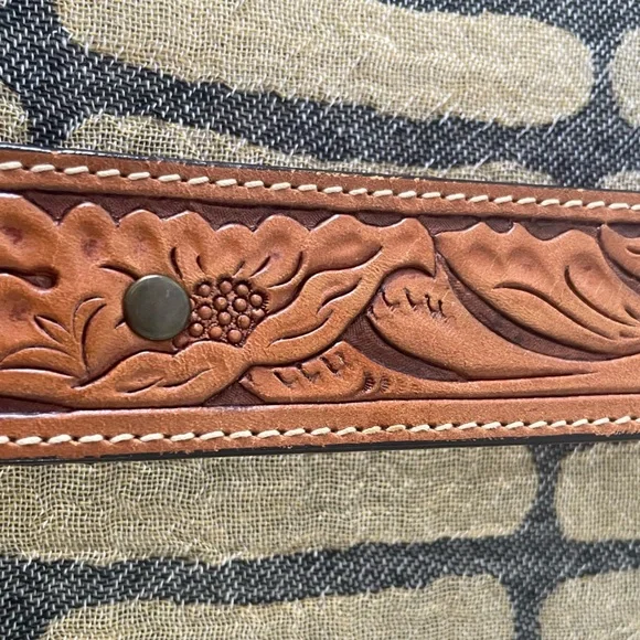 Larry Mahan - Vintage, Western Leather Belt w/San Dimas Brass Buckle size 30